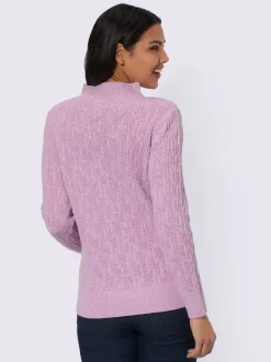 Pull à manches longues superbe motif tricoté