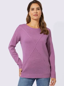 Pull à manches longues superbe motif tricoté