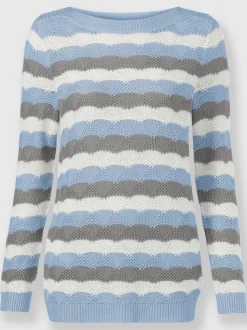 Pull à manches longues superbe motif tricoté