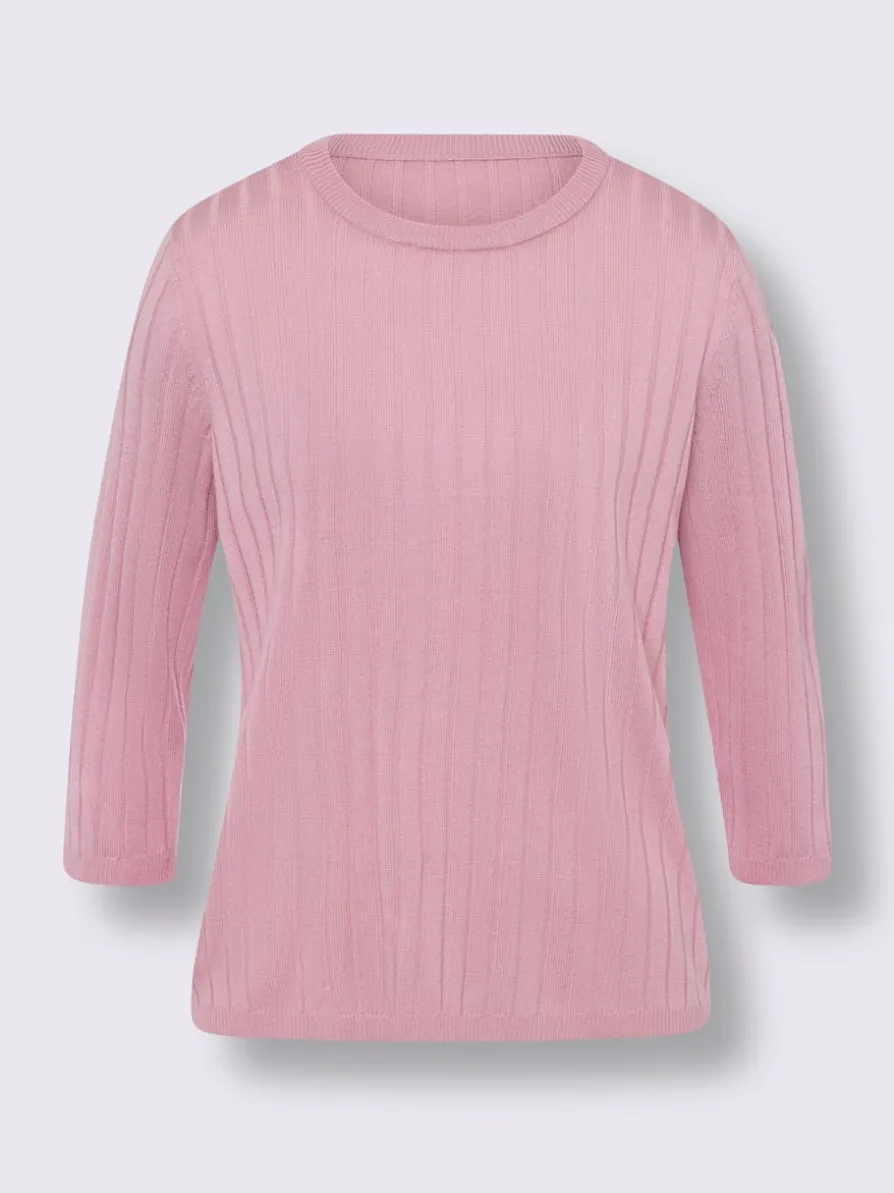 Pull à manches 3/4 qualité tricot côtelé délicate