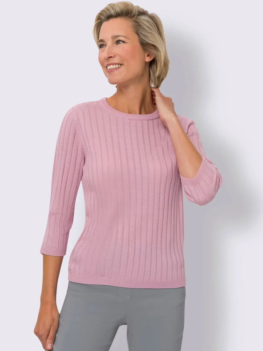 Pull à manches 3/4 qualité tricot côtelé délicate