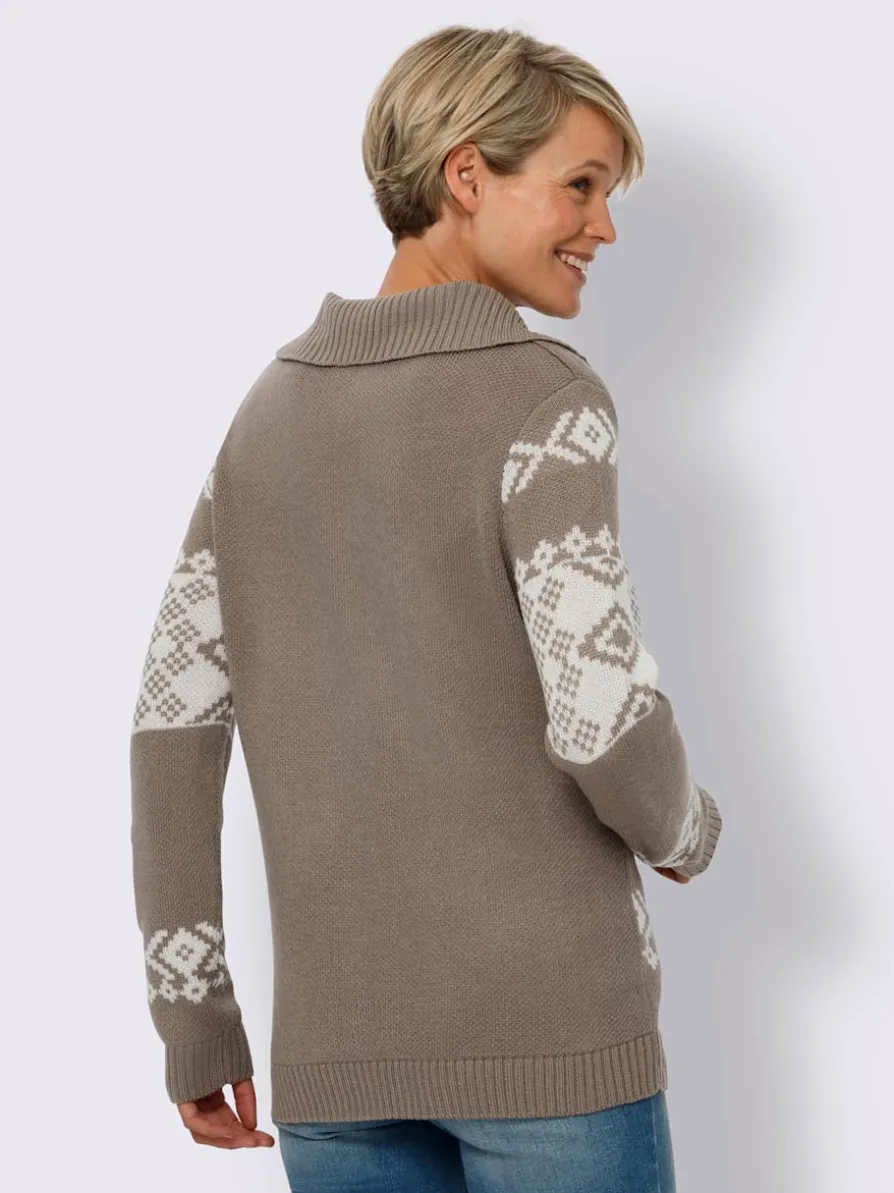 Pull norvégien col à revers élégant