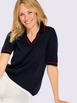 Pull polo col polo avec encolure en v
