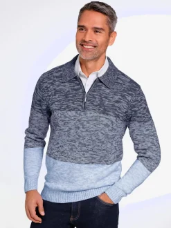 Pull polo col polo avec fermeture à glissière pratique