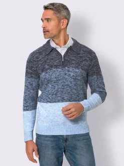 Pull polo col polo avec fermeture à glissière pratique