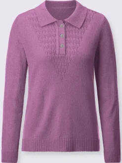 Pull polo motif tricoté affinant