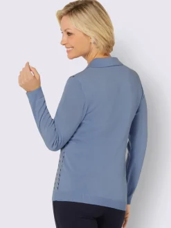 Pull polo superbe mélange jacquard devant