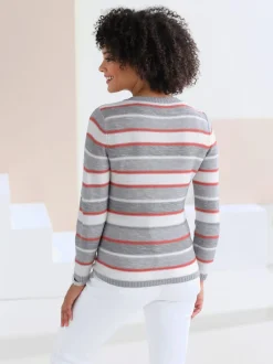 Pull à rayures maille perlée attrayante