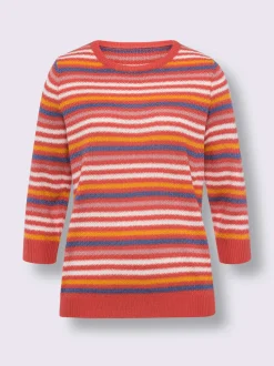 Pull à rayures motif ajouré léger