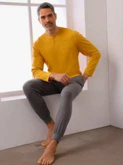 Pyjama-pantalon jersey fin