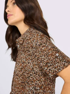 Robe-chemisier coulisse avec lien à nouer à la taille