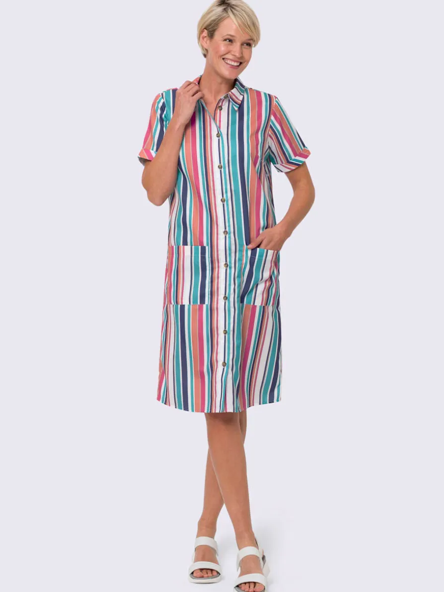Robe-chemisier imitation lin