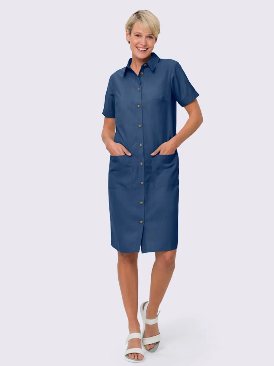 Robe-chemisier imitation lin