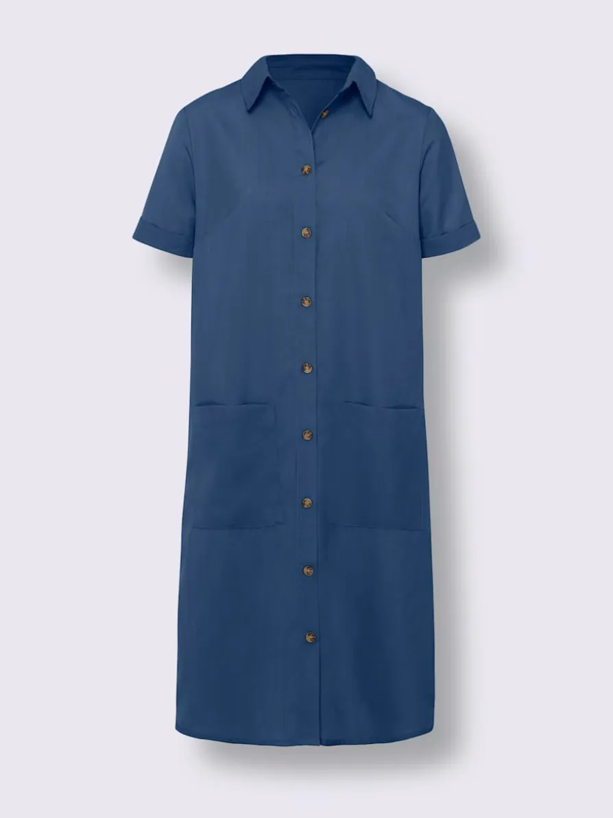 Robe-chemisier imitation lin
