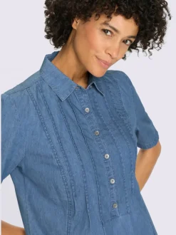 Robe en jean nervures affinantes