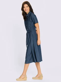 Robe en jean superbe aspect cache-cœur