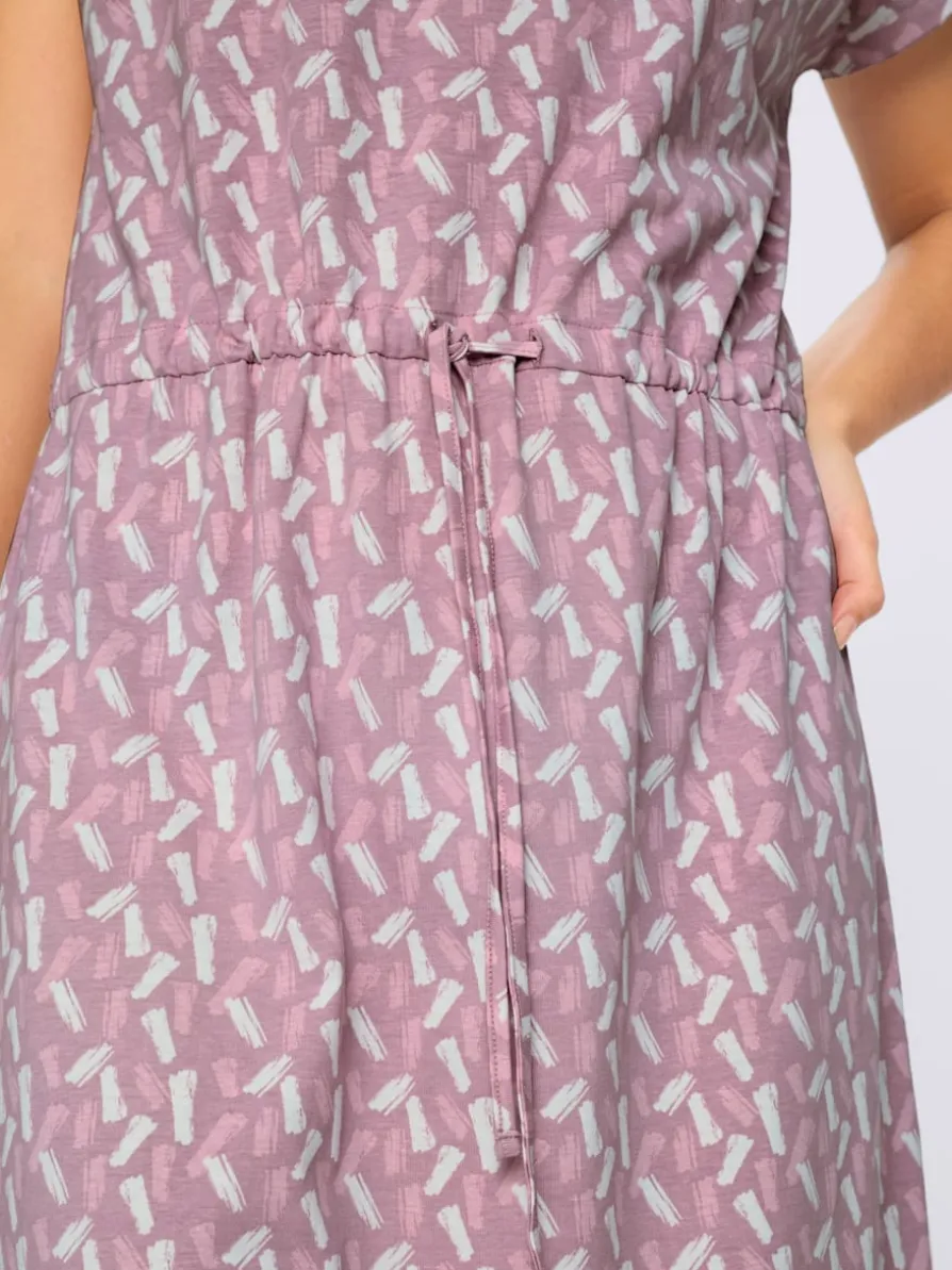 Robe en jersey coulisse avec lien à nouer à la taille