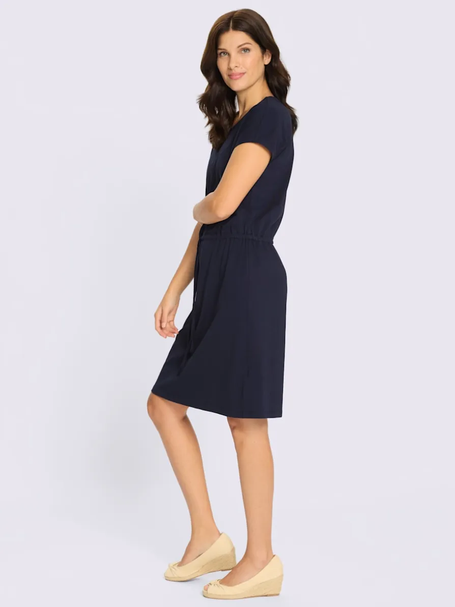 Robe en jersey coulisse avec lien à nouer à la taille