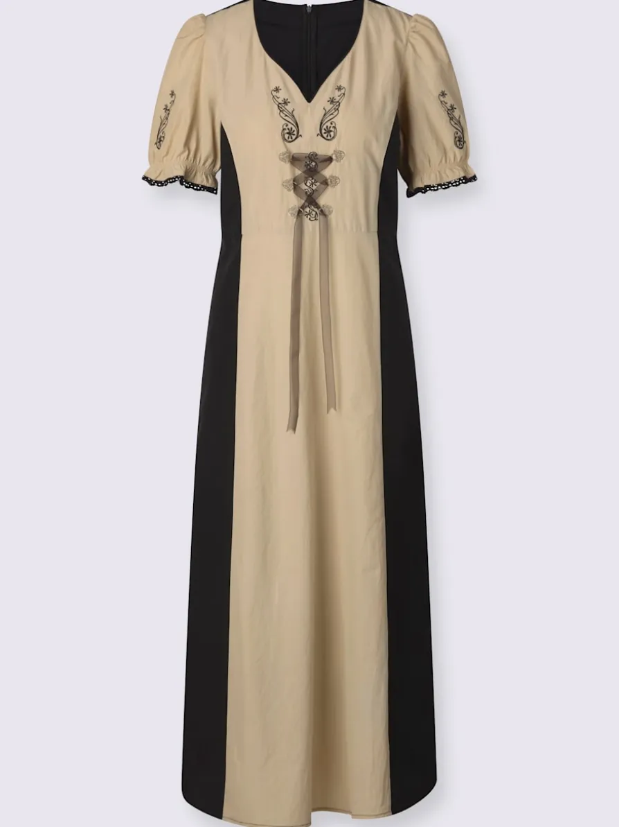 Robe traditionnelle broderie country élégante