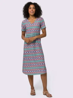 Robe évasée coupe légèrement évasée à partir de la couture de séparation