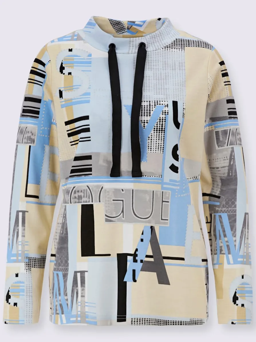 Sweatshirt imprimé transfert couleur argenté