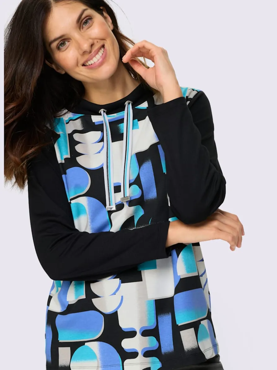 Sweatshirt large col montant avec coulisse