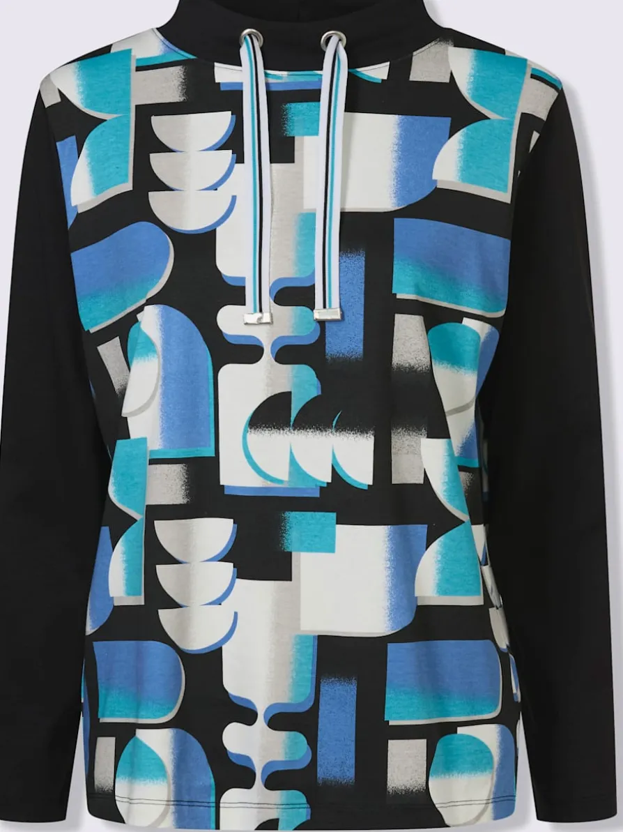 Sweatshirt large col montant avec coulisse