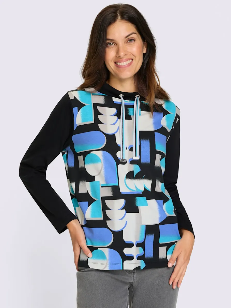 Sweatshirt large col montant avec coulisse