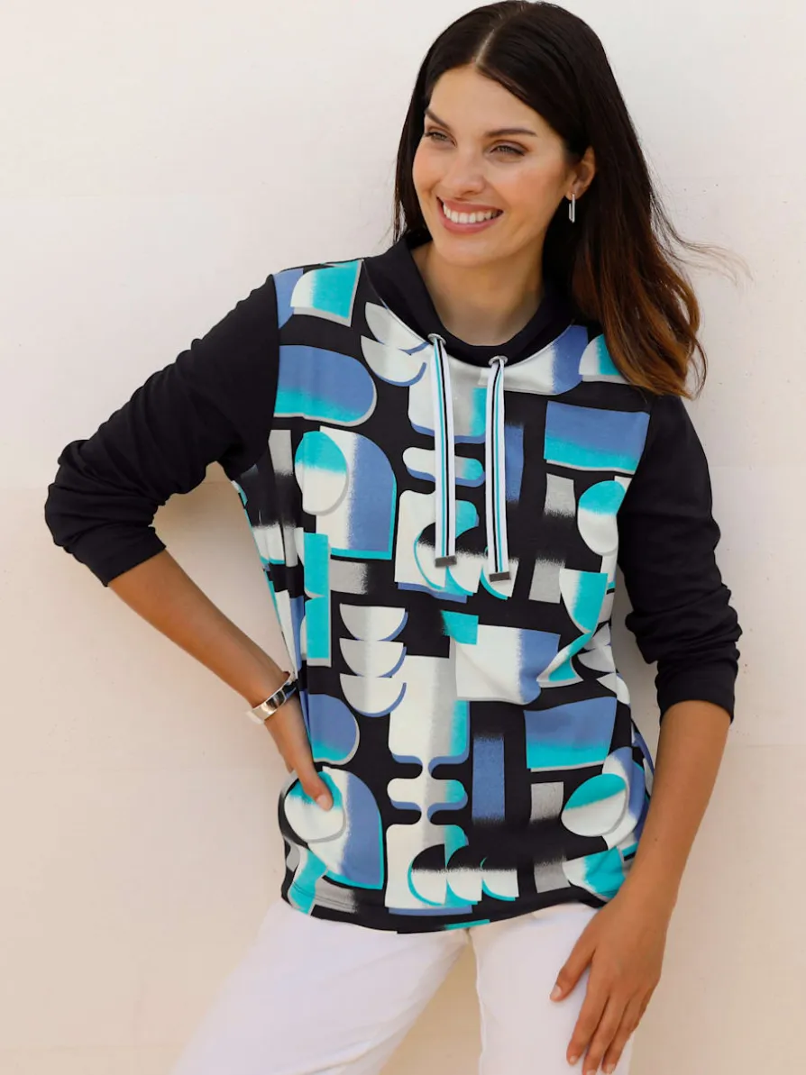 Sweatshirt large col montant avec coulisse