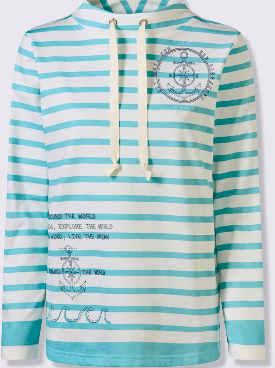 Sweatshirt large col montant avec coulisse