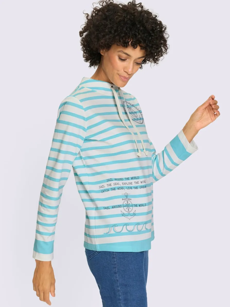 Sweatshirt large col montant avec coulisse