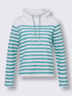 Sweatshirt large col roulé avec lien à nouer