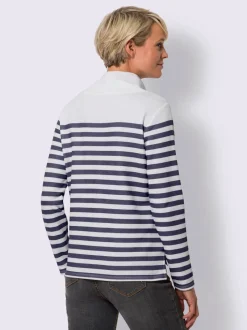 Sweatshirt large col roulé avec lien à nouer