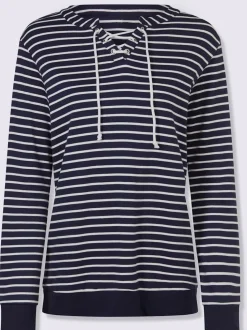 Sweatshirt lien à nouer, œillets à l'encolure