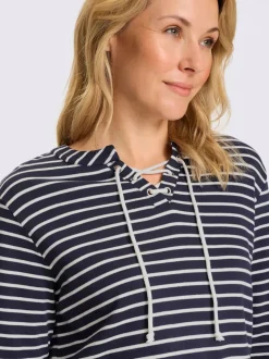 Sweatshirt lien à nouer, œillets à l'encolure
