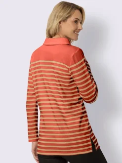 Sweatshirt long col à revers avec glissière