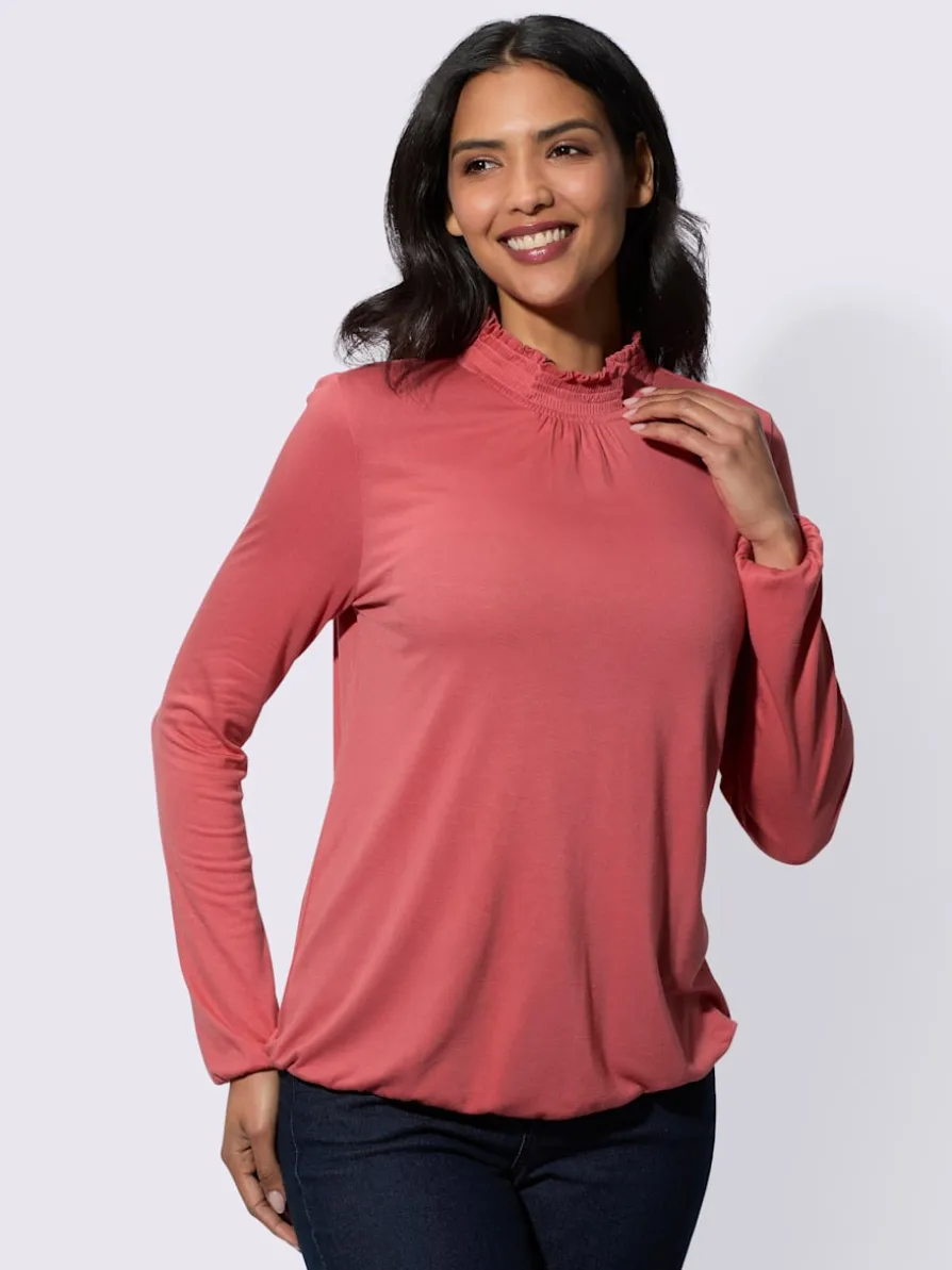 T-shirt à col montant viscose douce et fluide