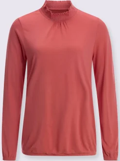 T-shirt à col montant viscose douce et fluide