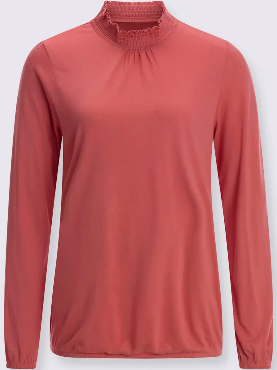 T-shirt à col montant viscose douce et fluide