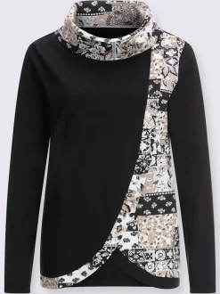 T-shirt col roulé grand col roulé