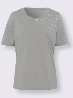 T-shirt de loisirs imprimé feuille brillant