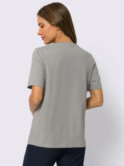 T-shirt de loisirs imprimé feuille brillant