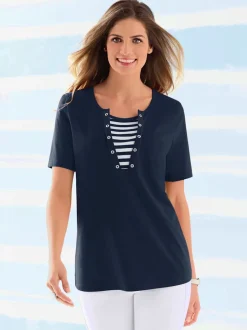 T-shirt d'été avec col effet marin