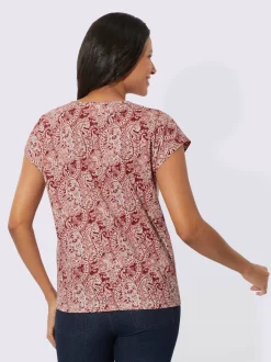 T-shirt à encolure ronde élégant imprimé paisley