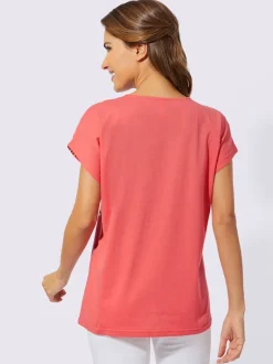 T-shirt à encolure ronde mancherons tendance