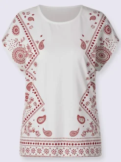 T-shirt à encolure ronde mancherons tendance
