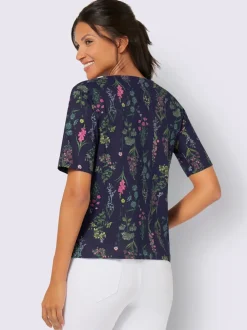 T-shirt à encolure ronde motif floral