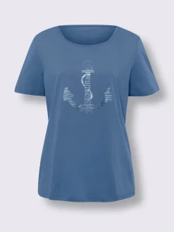 T-shirt en coton avec imprimé ancre