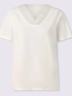 T-shirt en dentelle jolie dentelle sur l'encolure