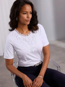 T-shirt en dentelle 50% modal